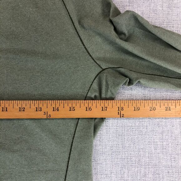 Simms Shirt Long Sleeve V‎ Neck Women's Small Green Mini Stripe Performance Fish - Picture 8 of 12